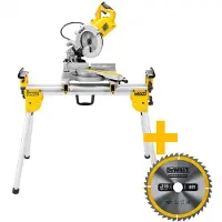 DeWalt DWS777SET afkortzaag met 216mm zaagblad 1800w + DE7033 Onderstel DWS777SET