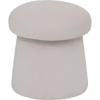Atmosphera Poef Noa velvet Ø37xH40cm - Lichtgrijs