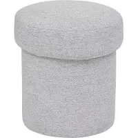 Atmosphera Poef Kita Ø37xH40cm - Nylon/Viscose - Grijs