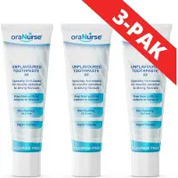 OraNurse smaakloze schuimloze Tandpasta Fluoridevrij (voor de leeftijd 0 tot 99 jaar) - smaakloos | schuimloos | 3 PAK