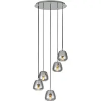 Eglo Albarino, Chrom, Zwart, Transparant, Staal, Glas, Binnen, IP20