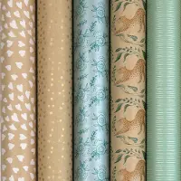 Benza CHARLIZE 100% Recycled 70 Gr/m2 cadeaupapier inpakpapier - 200 x 70 cm - 3 rollen