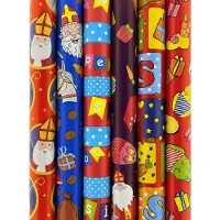 Benza Sinterklaaspapier Inpakpapier Cadeaupapier Assortiment H2 - 70 cm x 3 meter - 10 rollen