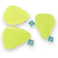 Merkloos Neon Groene Zadelhoes Fiets - Zadeldekje Zadelbeschermer - 3 Stuks - Met Reflecterende Strepen - Groen Neon - Plastic -