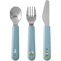 Mepal Mio Kinderbestek Little Dutch - 3-delig. vork. mes en lepel - Roestvrij staal - Kinderservies - Sailors Bay