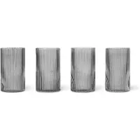 Ferm Living Ripple verrines glaas 14 cl 4-pack Smoked grey