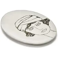 Serax Dinerbord La Mère Tableware By Marie Michielssen Off White Black Ovaal 37,5 x 27,5 cm