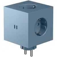 Avolt Square 2 Contactdoosverlenger Met Usb-c / Magneet Haaienblauw - Lampsnoeren & lampverlengstukken Kunststof Shark Blue - SQ2-EUFC30-WMSHB