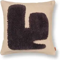 Ferm Living Lay kussen 50x50 cm Sand / Dark Brown