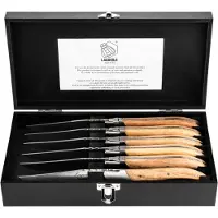 Laguiole STYLE DE VIE LUXURY LINE 6 STEAKMESSEN EIKENHOUT STONEWASH