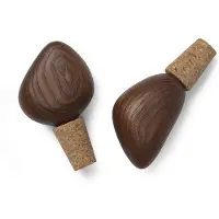 Ferm Living Cairn wijnstopper 2-pack dark brown