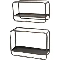 Dulaire Smal Muur Wandrek Metaal set van 2