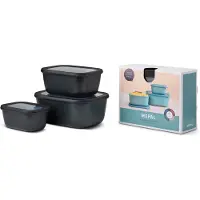 Mepal Multikom Cirqula rechthoekig 3-delige set (750 1500 3000) Nordic black