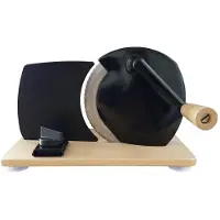 I-Ron Jupiter broodsnijmachine manueel met houten afwerking zwart