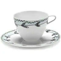 Serax Midnight Flowers Koffiekop Hoog met Schotel Blossom Milk