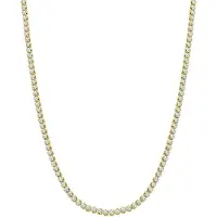 Lucardi Dames Zilveren goldplated ketting zirkonia - Ketting - 925 Zilver - Goudkleurig - 48 cm