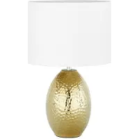 Sevilla Aluminium Tafellamp voet & kap | messing | wit | ongeveer 50cm Seville Design