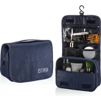 Behave Toilettas - Ruimtebesparend - Op reis - Ophanghaak - Handvat - Reizen - 4L - Maat L - Blauw