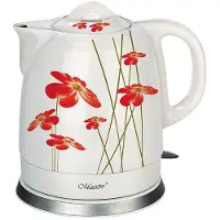 Maestro MR066 - Waterkoker - Keramische behuizing 1,5 l - Rood bloemenpatroon