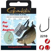 Spro Gamakatsu Onderlijnen Competition Feeder 75cm Haak 2210R (10 pcs) - Maat : Haak 16 - 0.14mm