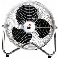 Grupo FM FM Verwarming F-30, Binnenventilator met schoepen, Zwart, Zilver, Vloermodel, 40 cm, AC, 90 W