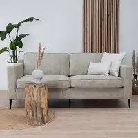 Livin24 Scandinavische bank 3-zits Orlando stof gemêleerd taupe