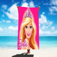 Barbie Strandlaken - Badlaken - - Afmeting: 80 x 160 cm - Kleur Roze Microvezel