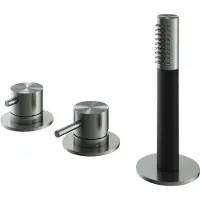 Hotbath Archie AR185 badrandcombinatie met staafhanddouche en 2-weg omstel RVS316