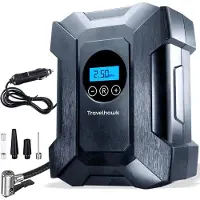 Travelhawk Compressor Bandenpomp – Elektrische Fietspomp - Luchtcompressor – Elektrische 12V - 30 L/Min – 100psi - Draagbaar - voor Auto, Fiets, motorfiets