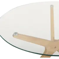 Beliani VALLEY - Salontafel - Lichthout - Veiligheidsglas