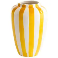 Val Pottery Foolish Funky Flower vaas XXL H30cm gele streep