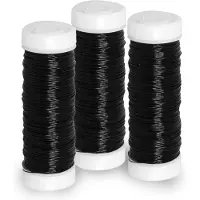 Rayher Hobby Materialen Rayher Sieraden maken draad - 3x - zwart - 0.3 mm dik - 50 meter snoer - haakdraad - bindmaterialen - rijgkoord