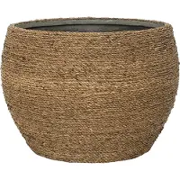 Pottery Pots - Plantenbak - Abby L - H44,5cm x Ø51,5cm - Light Grey horizontally ridged