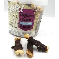 Flamingo hapki duck bones + calcium 400 gr gluten vrij , geen toegevoegde suiker. lekker en gezond. een echt traktaat voor uw trouwe vriend.