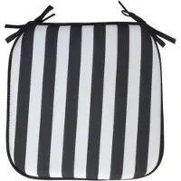 Gerimport Stoelkussen Anna - binnen/buiten - zwart/wit - 39 x 39 x 3 cm - polyester