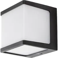 Rabalux Wandlamp RENNES LED, 10W, 4000K, IP54, kunststof, antraciet, kunststof, wit. Hoogte: 10,5 cm, Breedte: 10,5 cm