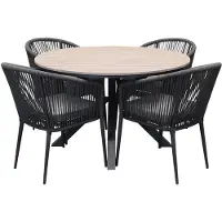 AVH-Collectie Quincy Lissabon dining tuinset 120xH75 cm rond 5 delig polywood