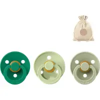BIBS fopspenen T1 0-6 maanden - Sage, Evergreen en Pistache + BolleToet speenzakje