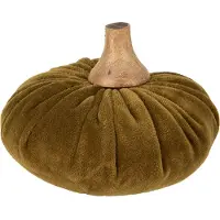 Clayre & Eef Decoratie Pompoen Ø 12x10 cm Groen Stof Groen