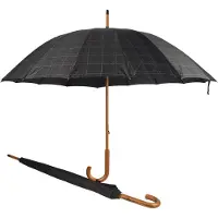 Merkloos Twee keer de bescherming met zwarte en blauwe stormparaplu's (102cm) - Duurzaam, opvouwbaar & geschikt voor volwassenen
