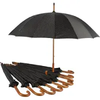 Discountershop Paraplu 10 stuks Zwart & Wit Stormbestendig paraplu | set van 10 | met 16 banen, 102cm in diameter