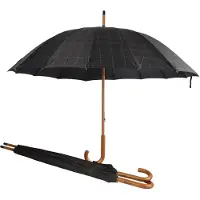 Discountershop Paraplu 3 stuks - Set Van 3 Premium Paraplu Met Houten Handvat | Ideaal Voor Unisex | 89cm Lengte Met 16 Banen