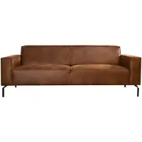 Livin24 Industriële bank 3-zits Kansas eco-leer cognac