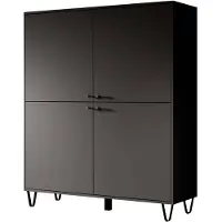 Meubella | Dressoir antraciet 124cm zwarte pootjes