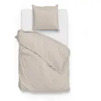 Zo! Home Dekbedovertrek Lino Sandy Beige - 100% Katoen - 140 x 200/220 cm