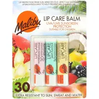 Malibu Spf 30 Lip Balm Assorted Flavours 3 Pack