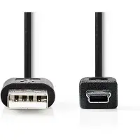 Nedis USB A naar mini USB kabel | 2 meter | USB 2.0 (Zwart)
