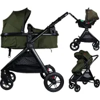 Ding 3-in-1 Stroller Liam Black/Forest Green unisex