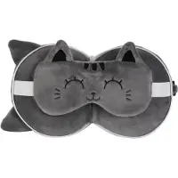 Ginza.se - Pillow with Sleep Mask - Grey Cat (XL2529)