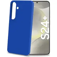Celly Cromo Siliconen hoesje - Geschikt voor Samsung Galaxy S24+ Plus - TPU Back Cover - Microfiber - Blauw